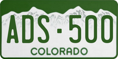 CO license plate ADS500