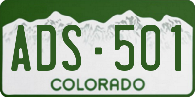 CO license plate ADS501