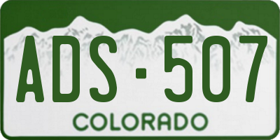 CO license plate ADS507