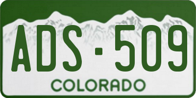 CO license plate ADS509