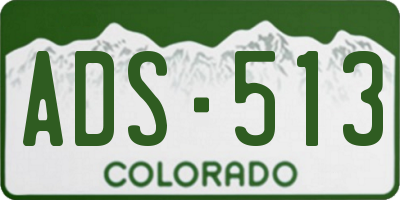CO license plate ADS513