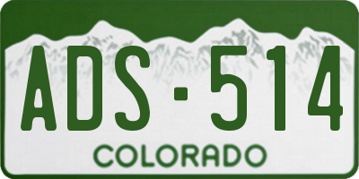CO license plate ADS514