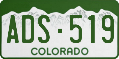 CO license plate ADS519