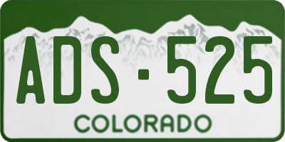 CO license plate ADS525