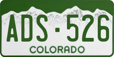 CO license plate ADS526