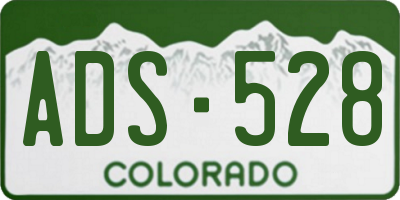 CO license plate ADS528