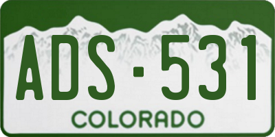 CO license plate ADS531