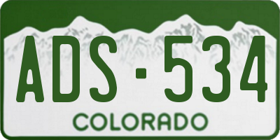 CO license plate ADS534