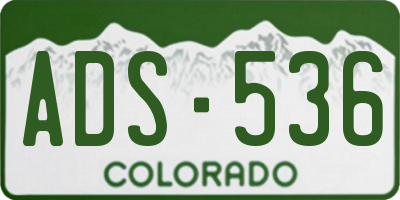 CO license plate ADS536