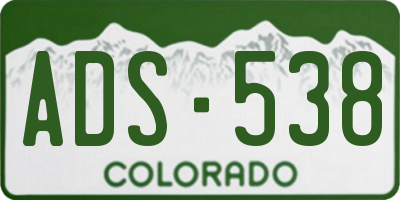 CO license plate ADS538
