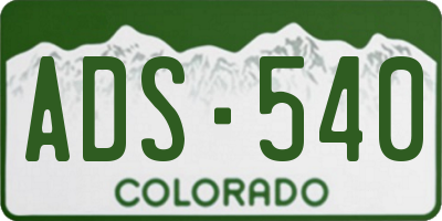 CO license plate ADS540