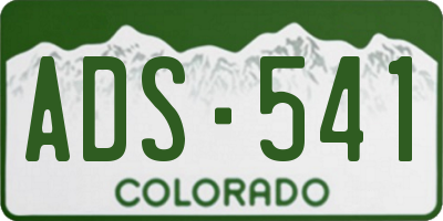 CO license plate ADS541