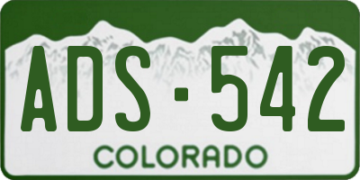 CO license plate ADS542