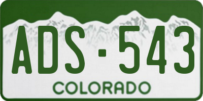 CO license plate ADS543