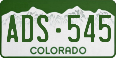 CO license plate ADS545