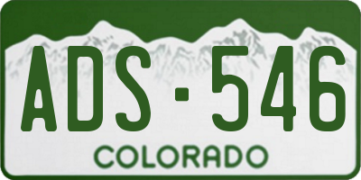 CO license plate ADS546
