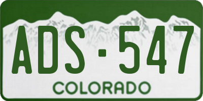 CO license plate ADS547