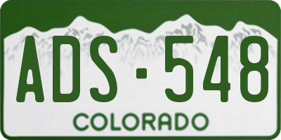 CO license plate ADS548