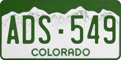 CO license plate ADS549