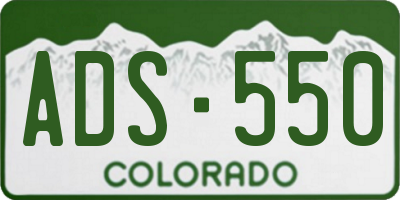 CO license plate ADS550