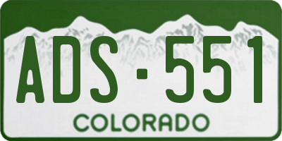 CO license plate ADS551