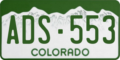 CO license plate ADS553