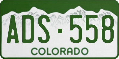 CO license plate ADS558