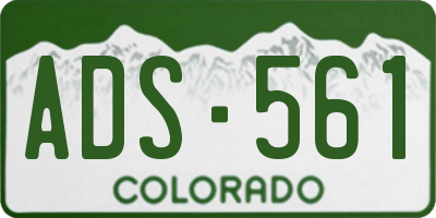 CO license plate ADS561