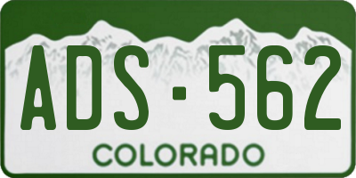 CO license plate ADS562