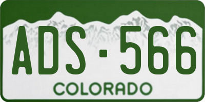 CO license plate ADS566