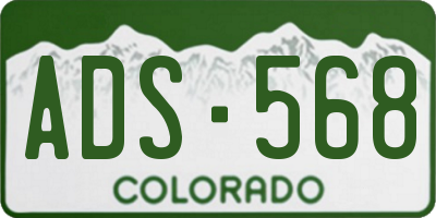 CO license plate ADS568