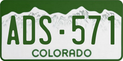 CO license plate ADS571