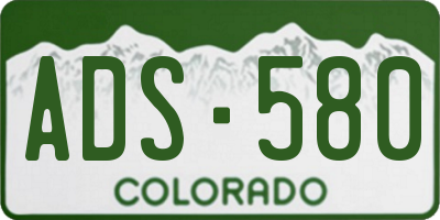 CO license plate ADS580