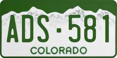 CO license plate ADS581