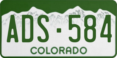 CO license plate ADS584