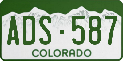 CO license plate ADS587