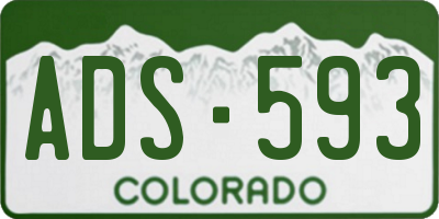 CO license plate ADS593