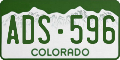 CO license plate ADS596