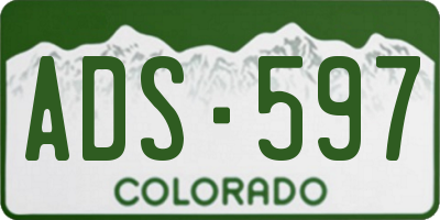 CO license plate ADS597