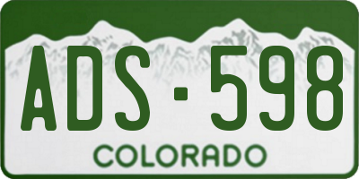 CO license plate ADS598