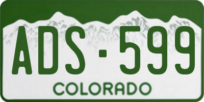 CO license plate ADS599
