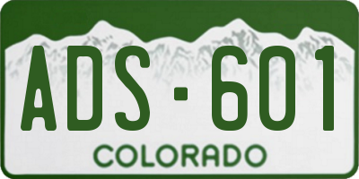 CO license plate ADS601