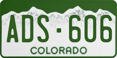 CO license plate ADS606