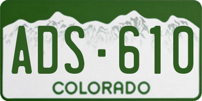 CO license plate ADS610