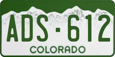 CO license plate ADS612
