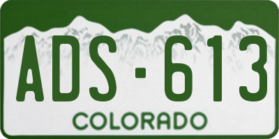 CO license plate ADS613