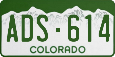 CO license plate ADS614