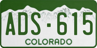 CO license plate ADS615