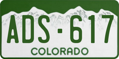 CO license plate ADS617