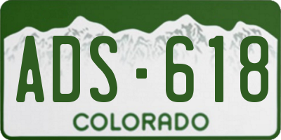 CO license plate ADS618